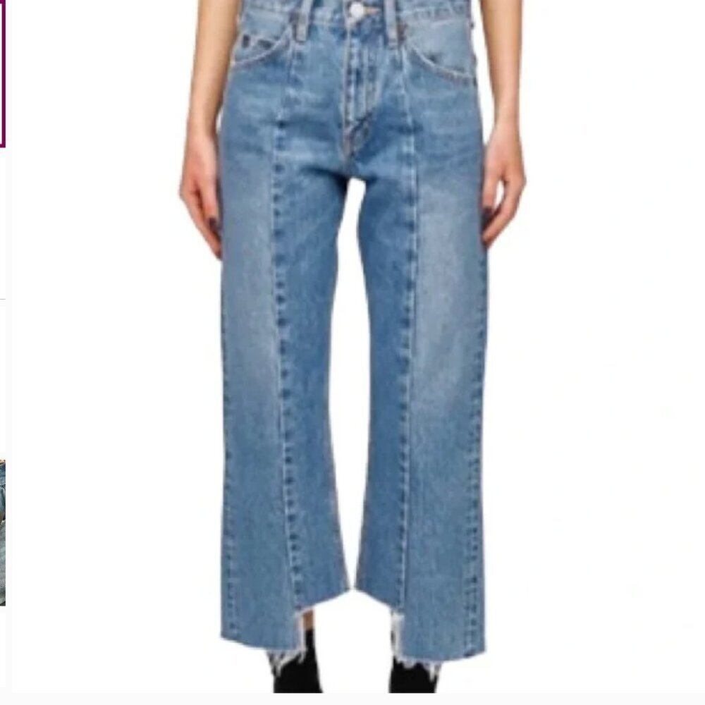 Moussy Step Hem Front Pleat Crop Jeans size 25 - Picture 1 of 7